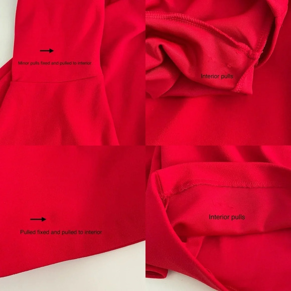 Express Keyhole Bell 3/4 Sleeve Solid Red Above Knee Women’s Small Dress - Picture 8 of 13